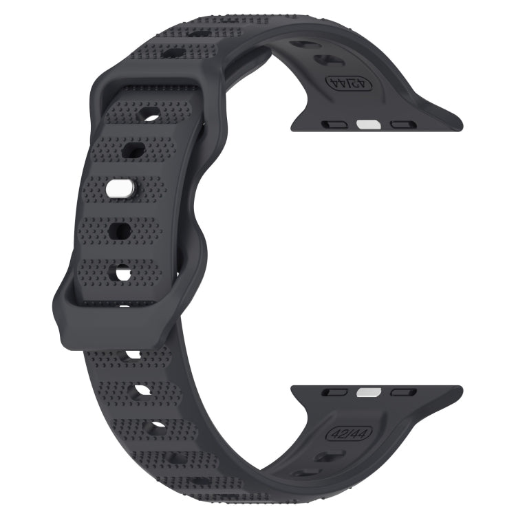 For Apple Watch 6 44mm Reverse Buckle Dot Texture Silicone Watch Band(Dark Gray) - Watch Bands by PMC TechLife | Online Shopping South Africa | PMC TechLife