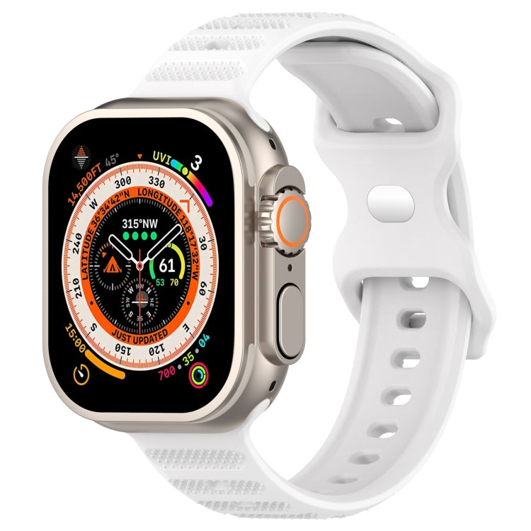 For Apple Watch 3 42mm Reverse Buckle Dot Texture Silicone Watch Band(White) - Watch Bands by PMC TechLife | Online Shopping South Africa | PMC TechLife