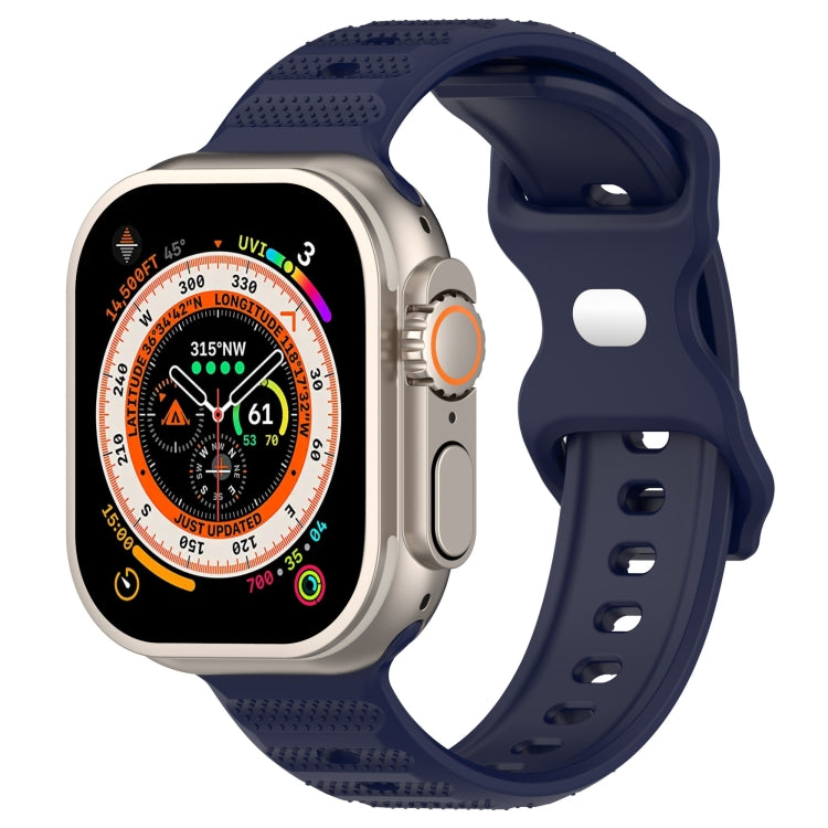 For Apple Watch 3 42mm Reverse Buckle Dot Texture Silicone Watch Band(Midnight Blue) - Watch Bands by PMC TechLife | Online Shopping South Africa | PMC TechLife