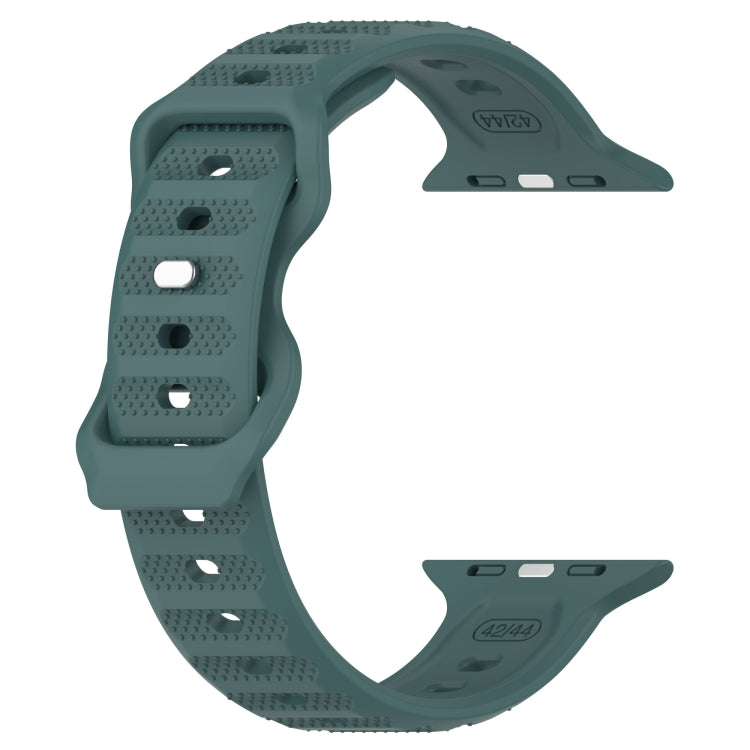 For Apple Watch 3 38mm Reverse Buckle Dot Texture Silicone Watch Band(Olive Green) - Watch Bands by PMC TechLife | Online Shopping South Africa | PMC TechLife
