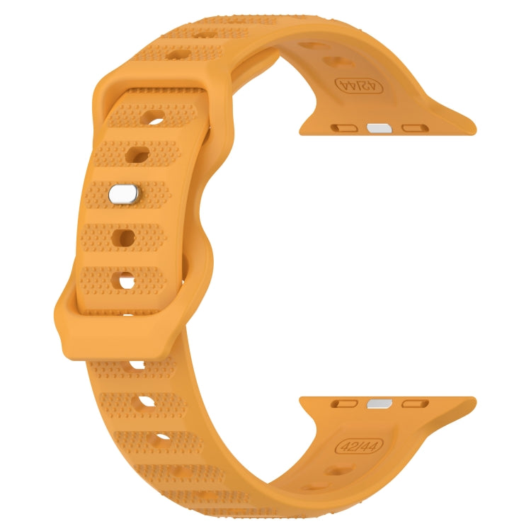 For Apple Watch 2 38mm Reverse Buckle Dot Texture Silicone Watch Band(Yellow) - Watch Bands by PMC TechLife | Online Shopping South Africa | PMC TechLife