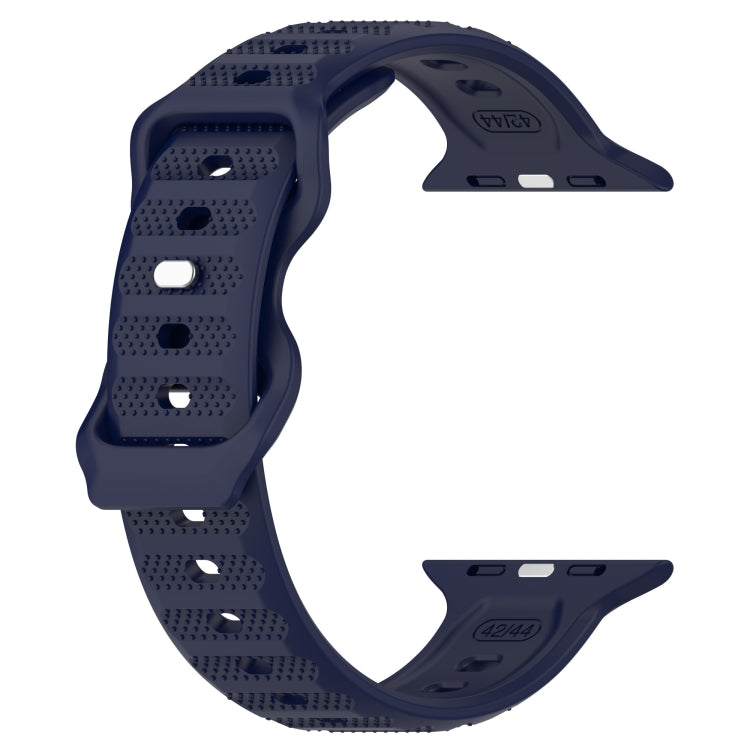 For Apple Watch 2 38mm Reverse Buckle Dot Texture Silicone Watch Band(Midnight Blue) - Watch Bands by PMC TechLife | Online Shopping South Africa | PMC TechLife