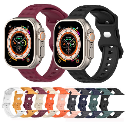 For Apple Watch SE 44mm Reverse Buckle Dot Texture Silicone Watch Band(Wine Red) - Watch Bands by PMC Jewellery | Online Shopping South Africa | PMC Jewellery