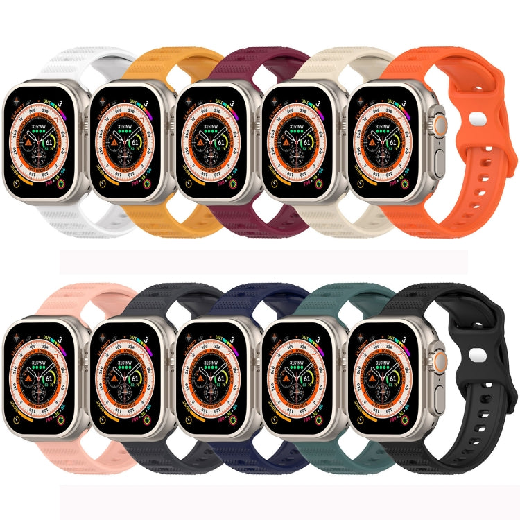 For Apple Watch 8 41mm Reverse Buckle Dot Texture Silicone Watch Band(Black) - Watch Bands by PMC TechLife | Online Shopping South Africa | PMC TechLife