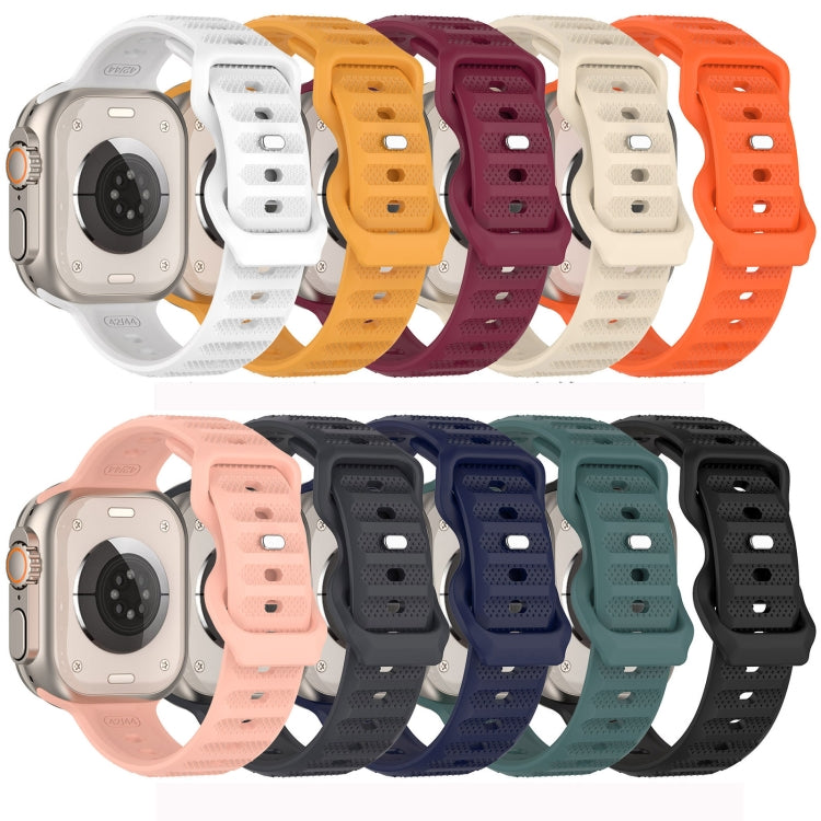 For Apple Watch 3 42mm Reverse Buckle Dot Texture Silicone Watch Band(Pink) - Watch Bands by PMC TechLife | Online Shopping South Africa | PMC TechLife