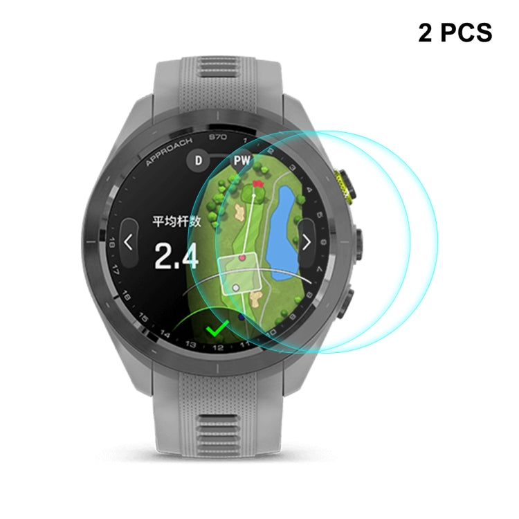 For Garmin Approach S70 2pcs ENKAY 0.2mm 9H Tempered Glass Screen Protector Watch Film - Screen Protector by ENKAY | Online Shopping South Africa | PMC Jewellery