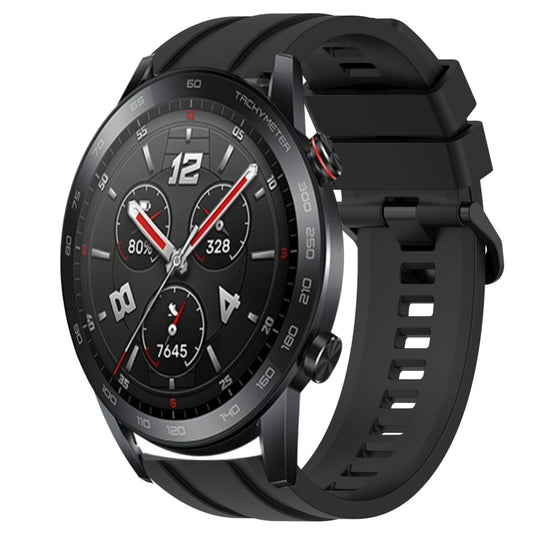 For Huawei Watch GT3 Pro 46mm Long & Short Sports Solid Color Silicone Watch Band Set(Black) - Watch Bands by PMC Jewellery | Online Shopping South Africa | PMC Jewellery