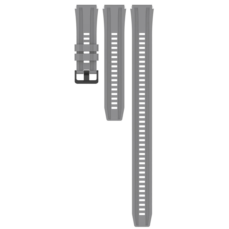 For Huawei Watch 3 Pro Long & Short Sports Solid Color Silicone Watch Band Set(Grey) - Watch Bands by PMC TechLife | Online Shopping South Africa | PMC TechLife