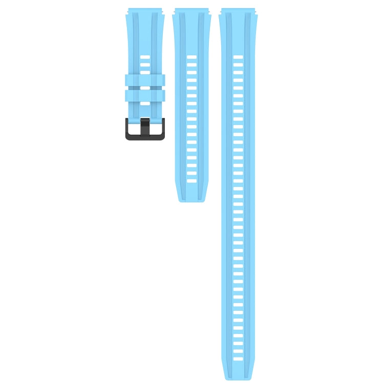 For Huawei Watch 3 Pro Long & Short Sports Solid Color Silicone Watch Band Set(Sky Blue) - Watch Bands by PMC TechLife | Online Shopping South Africa | PMC TechLife