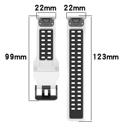 For Garmin Instinct 2 22mm Two-Color Reverse Buckle Silicone Watch Band(Black+Yellow) - Watch Bands by PMC Jewellery | Online Shopping South Africa | PMC Jewellery