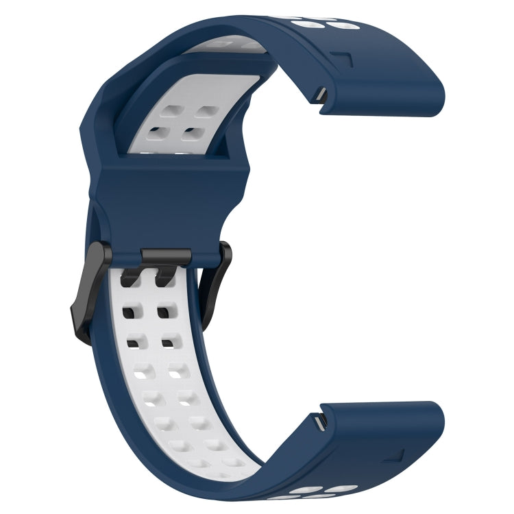 For Garmin D2 Delta PX 26mm Two-Color Reverse Buckle Silicone Watch Band(Blue+White) - Watch Bands by PMC TechLife | Online Shopping South Africa | PMC TechLife