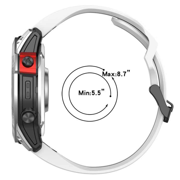 For Garmin Fenix 5S 20mm Two-Color Reverse Buckle Silicone Watch Band(Blue+White) - Watch Bands by PMC TechLife | Online Shopping South Africa | PMC TechLife