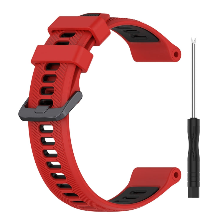 For Garmin Forerunner 955 Sports Two-Color Silicone Watch Band(Red+Black) - Watch Bands by PMC TechLife | Online Shopping South Africa | PMC TechLife