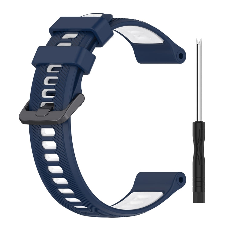For Garmin Forerunner 955 Sports Two-Color Silicone Watch Band(Midnight Blue+White) - Watch Bands by PMC TechLife | Online Shopping South Africa | PMC TechLife