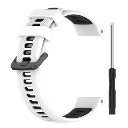 For Garmin Instinct Crossover Sports Two-Color Silicone Watch Band(White+Black) - Watch Bands by PMC Jewellery | Online Shopping South Africa | PMC Jewellery