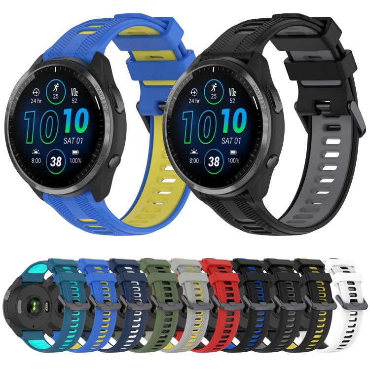 For Garmin Instinct Crossover Sports Two-Color Silicone Watch Band(White+Black) - Watch Bands by PMC TechLife | Online Shopping South Africa | PMC TechLife
