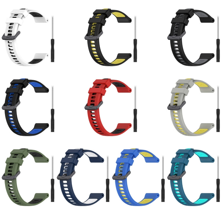 For Garmin Instinct Sports Two-Color Silicone Watch Band(Midnight Blue+White) - Watch Bands by PMC TechLife | Online Shopping South Africa | PMC TechLife