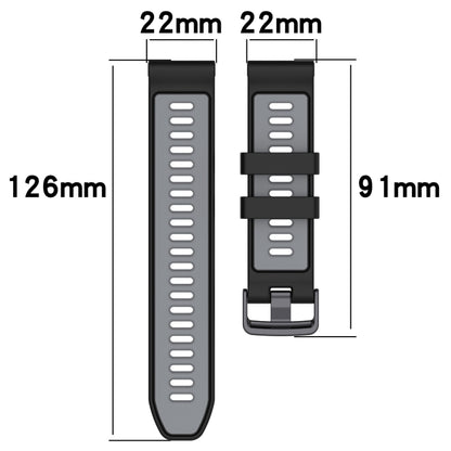 For Garmin Descent G1 Sports Two-Color Silicone Watch Band(White+Black) - Watch Bands by PMC Jewellery | Online Shopping South Africa | PMC Jewellery