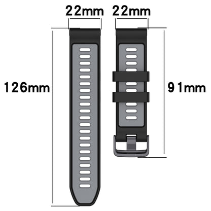 For Garmin Approach S70 47mm Sports Two-Color Silicone Watch Band(White+Black) - Watch Bands by PMC Jewellery | Online Shopping South Africa | PMC Jewellery