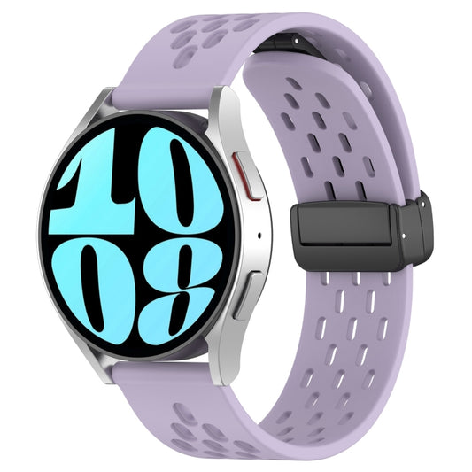 For Samsung Galaxy Watch 6 40mm 20mm Folding Magnetic Clasp Silicone Watch Band(Purple) - Watch Bands by PMC Jewellery | Online Shopping South Africa | PMC Jewellery | Buy Now Pay Later Mobicred