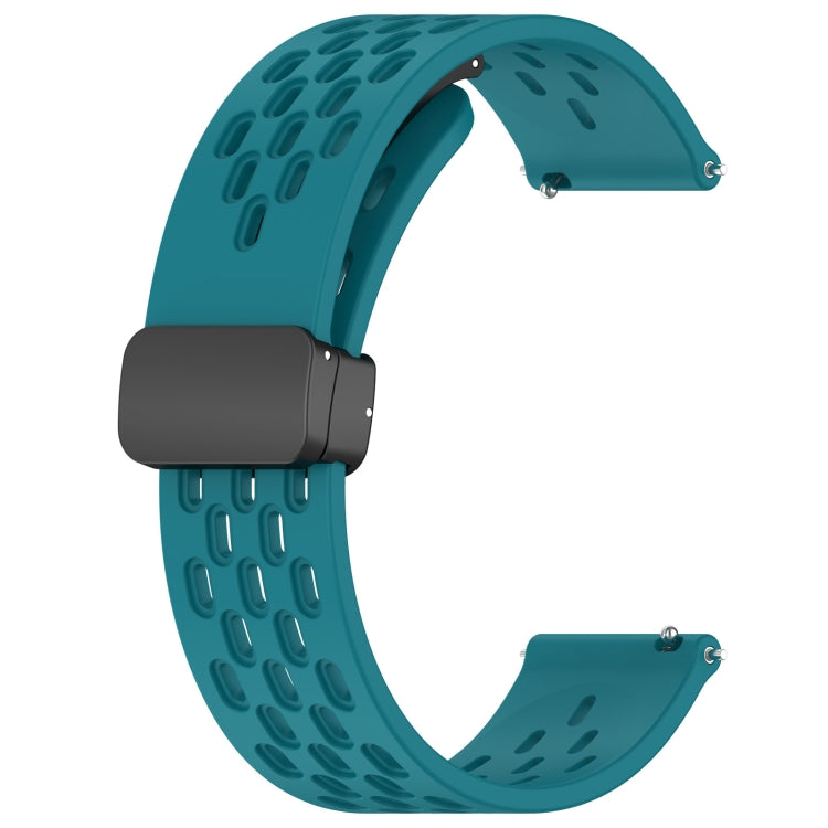 For Amazfit Pop Pro 20mm Folding Magnetic Clasp Silicone Watch Band(Hidden Green) - Watch Bands by PMC TechLife | Online Shopping South Africa | PMC TechLife | Buy Now Pay Later Mobicred