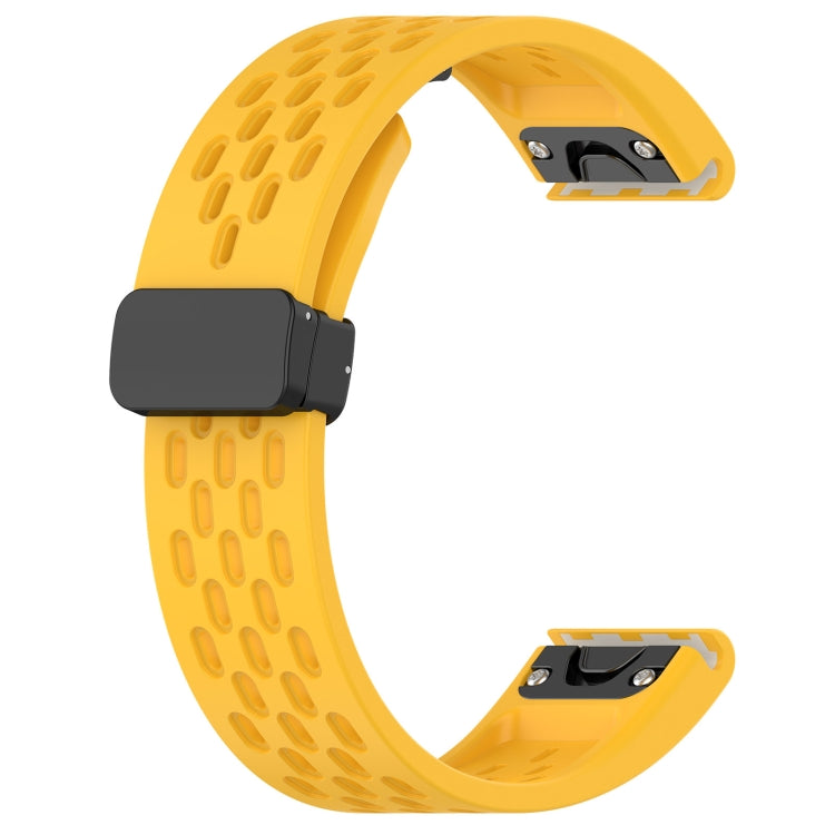 Compatible with Garmin Tactix 7 26mm Folding Buckle Hole Silicone Watch Band(Yellow) - free shipping - PMC TechLife - Order now!