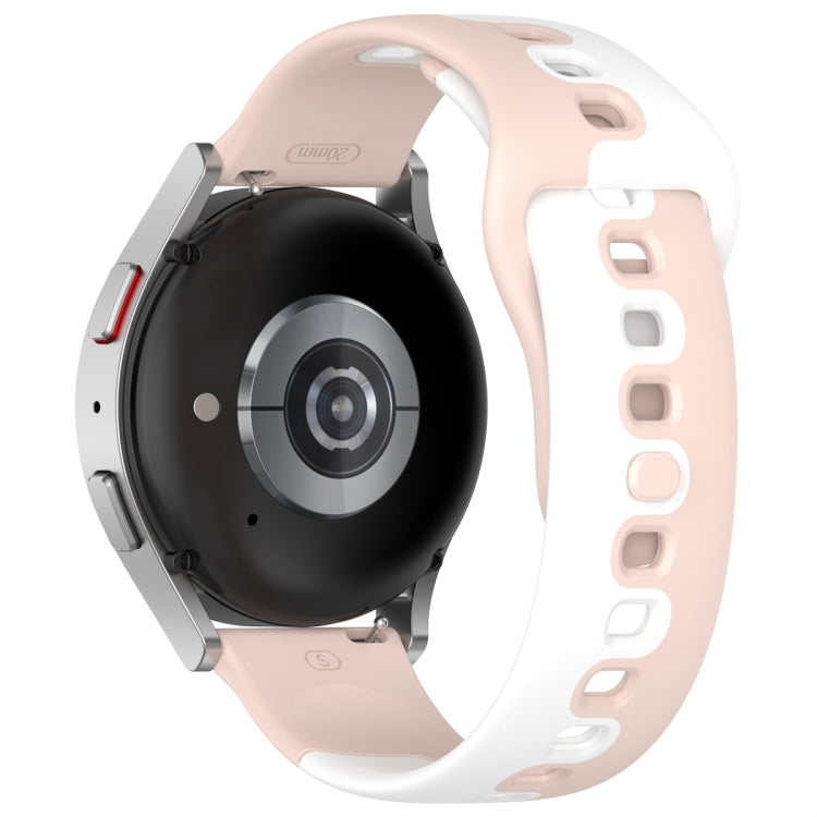 For Samsung Gear S3 Classic / Frontier 22mm Double Color Silicone Watch Band(Pink+White) - Watch Bands by PMC TechLife | Online Shopping South Africa | PMC TechLife