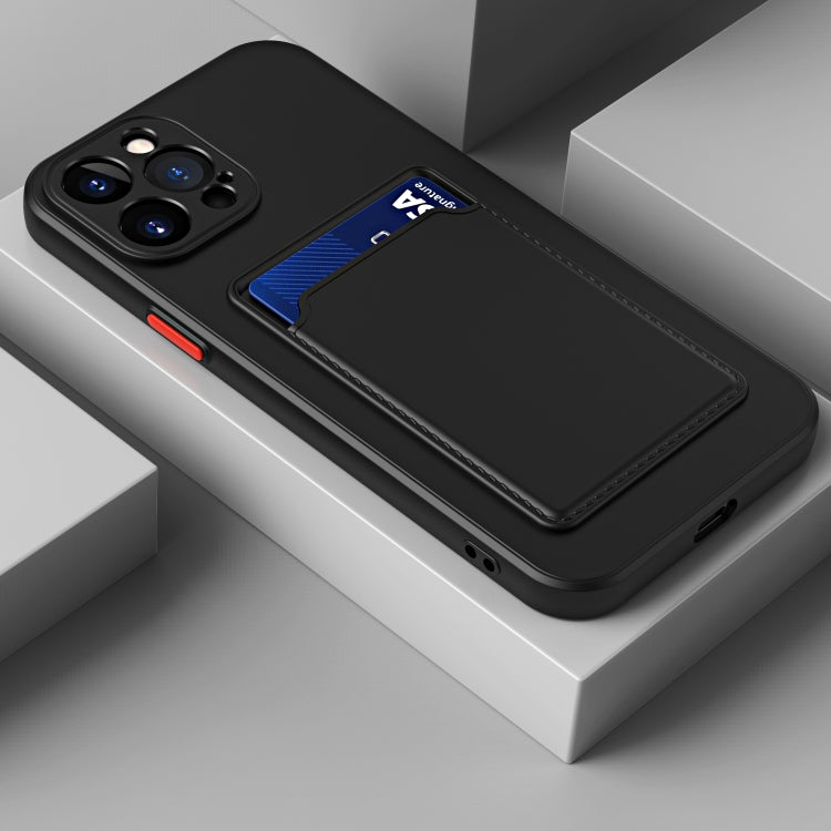 For iPhone 15 Skin Feel Card Contrast Color Button TPU Phone Case(Black) - free shipping - PMC TechLife - Order now!