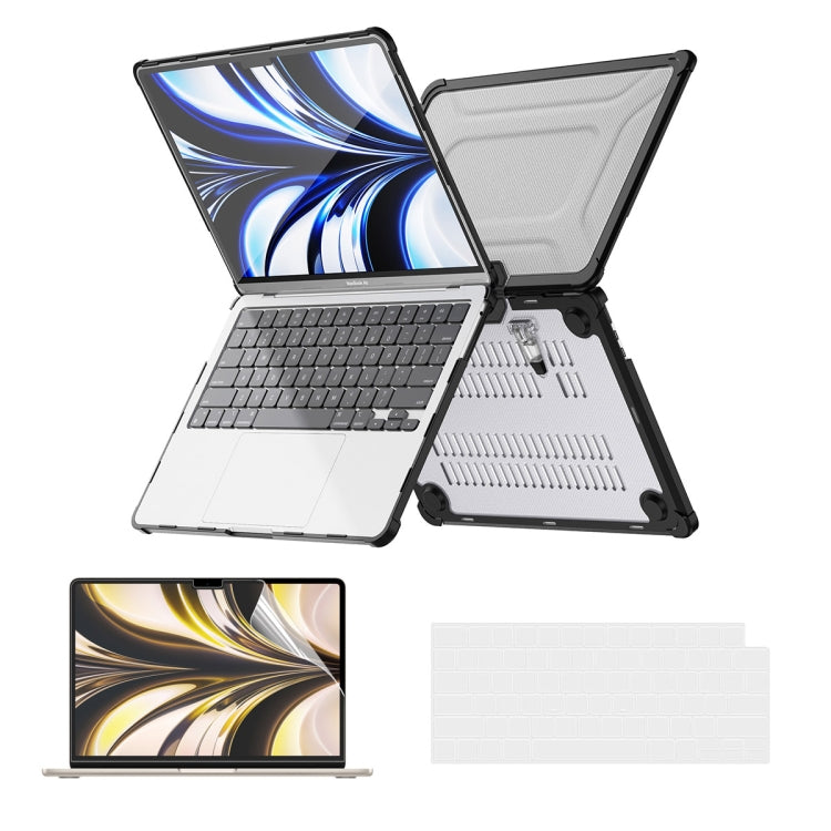 For MacBook Air 13.6 A2681 ENKAY Hat-Prince 3 in 1 Protective Bracket Case Cover Hard Shell with TPU Keyboard Film / PET Screen Protector, Version:US(Black) - MacBook Air Cases by ENKAY | Online Shopping South Africa | PMC Jewellery | Buy Now Pay Later Mobicred