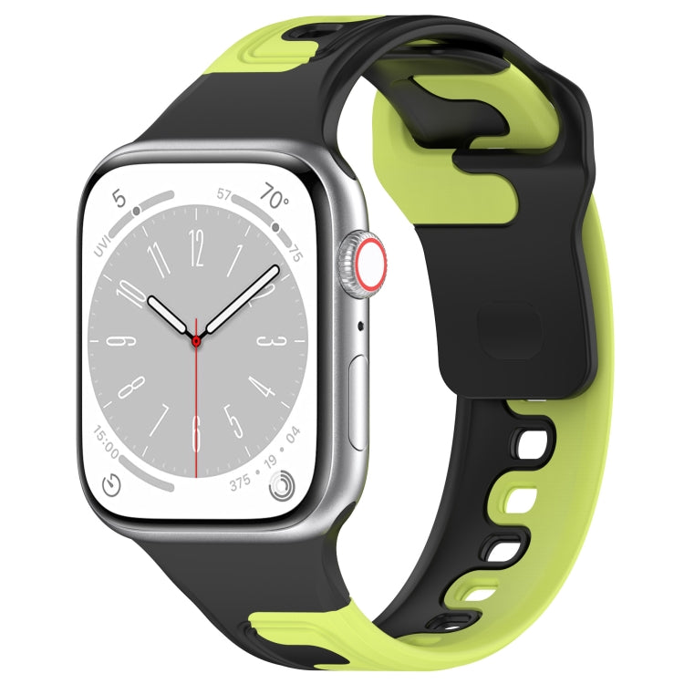 For Apple Watch 2 42mm Double Color Silicone Watch Band(Black+Green) - Watch Bands by PMC TechLife | Online Shopping South Africa | PMC TechLife