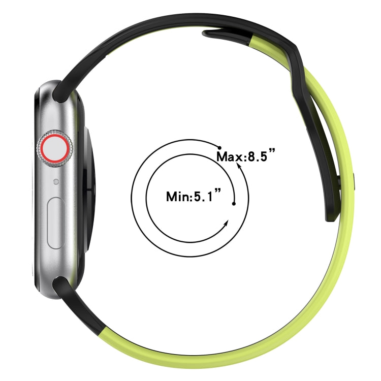 For Apple Watch 42mm Double Color Silicone Watch Band(Cyan+White) - Watch Bands by PMC TechLife | Online Shopping South Africa | PMC TechLife