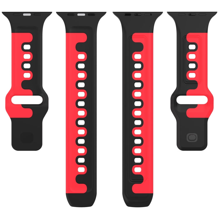 For Apple Watch 38mm Double Color Silicone Watch Band(Grey+White) - Watch Bands by PMC TechLife | Online Shopping South Africa | PMC TechLife