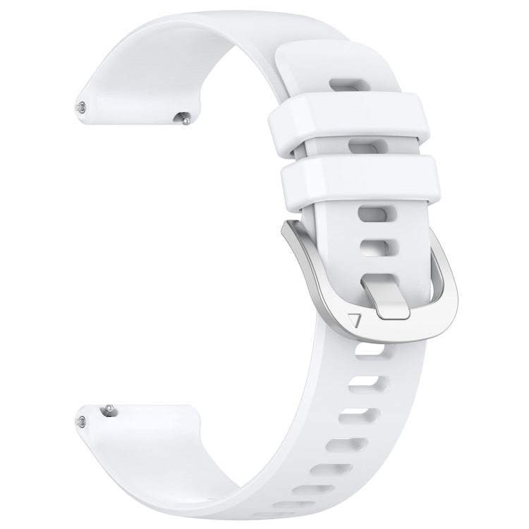 Compatible with Garmin Vivoactive3 / 3 Music Liquid Glossy Silver Buckle Silicone Watch Band(White) - Watch Bands by PMC TechLife | Online Shopping South Africa | PMC TechLife | Buy Now Pay Later Mobicred