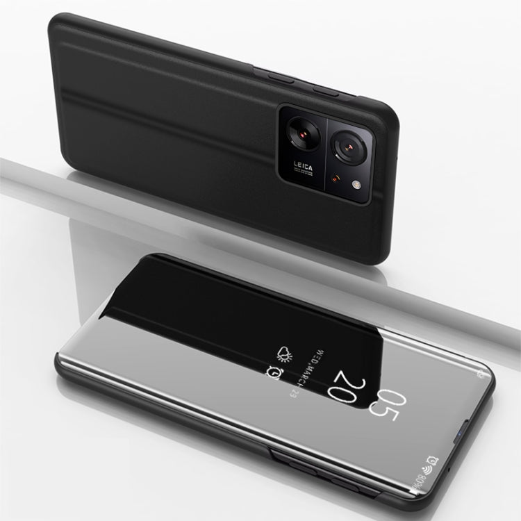 For Xiaomi 13T Pro Plated Mirror Horizontal Flip Leather Phone Case with Holder(Black) - free shipping - PMC TechLife - Order now!