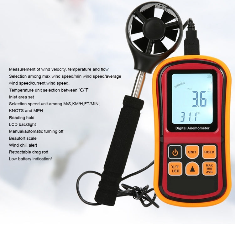 GM8909 Digital Anemometer - Tachometers & Anemometer by PMC TechLife | Online Shopping South Africa | PMC TechLife | Buy Now Pay Later Mobicred