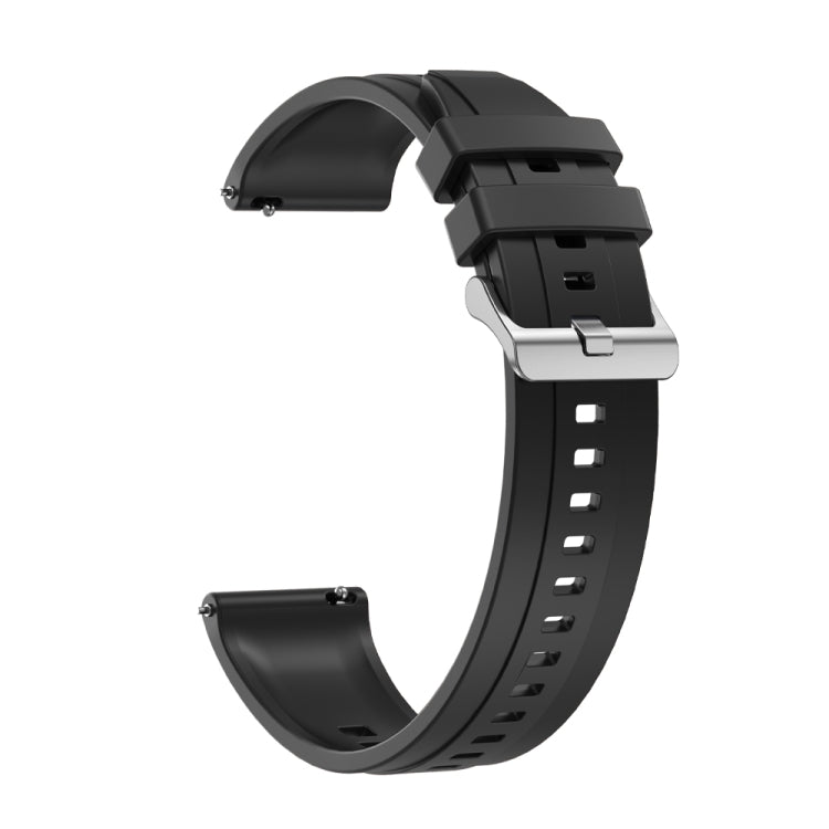 For Huawei Watch 4 Pro Tire Pattern Silver Buckle Silicone Watch Band(Black) - Watch Bands by PMC TechLife | Online Shopping South Africa | PMC TechLife
