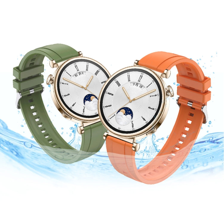 For Huawei Watch GT4 41mm Tire Pattern Silver Buckle Silicone Watch Band(Blue) - Watch Bands by PMC TechLife | Online Shopping South Africa | PMC TechLife