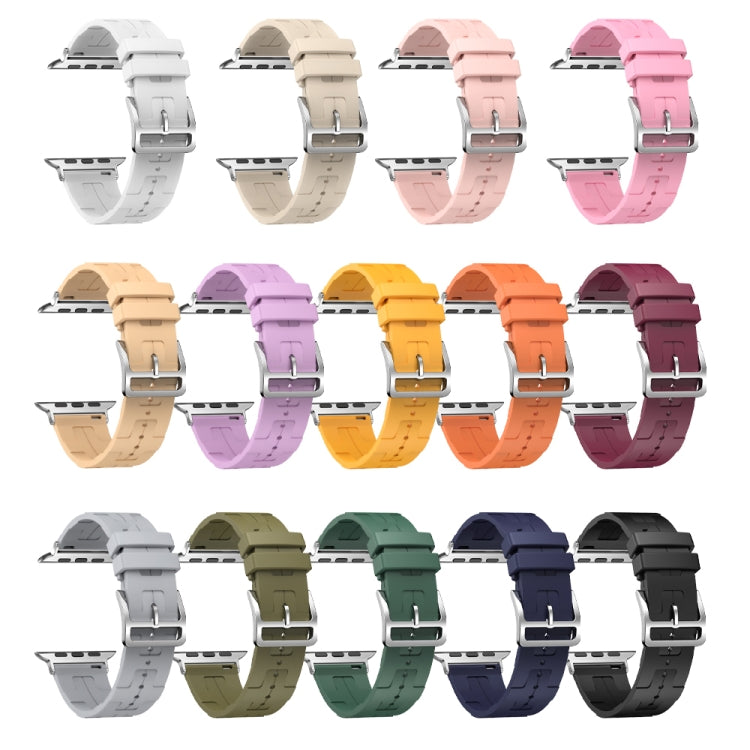 For Apple Watch Series 8 45mm H Texture Soft Silicone Buckle Watch Band(Wine) - free shipping - PMC TechLife - Order now!