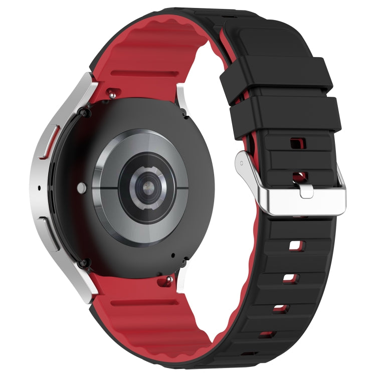 For Samsung Galaxy Watch 6 Classic Two Color Horizontal Silicone Watch Band(Black Red) - Watch Bands by PMC TechLife | Online Shopping South Africa | PMC TechLife