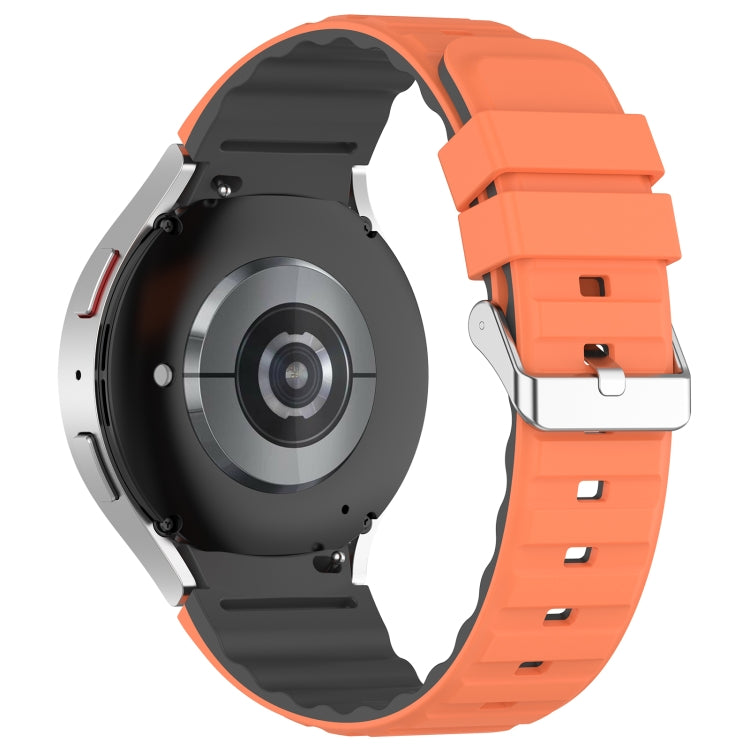 For Samsung Galaxy Watch 6 Classic Two Color Horizontal Silicone Watch Band(Orange Grey) - Watch Bands by PMC TechLife | Online Shopping South Africa | PMC TechLife