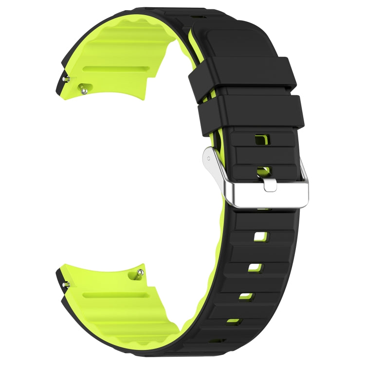 For Samsung Galaxy Watch 6 Two Color Horizontal Silicone Watch Band(Black Green) - free shipping - PMC TechLife - Order now!