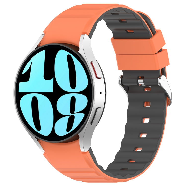 For Samsung Galaxy Watch 5 Two Color Horizontal Silicone Watch Band(Orange Grey) - Watch Bands by PMC TechLife | Online Shopping South Africa | PMC TechLife
