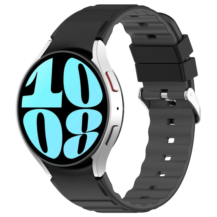 For Samsung Galaxy Watch 5 Pro Two Color Horizontal Silicone Watch Band(Black Grey) - Watch Bands by PMC TechLife | Online Shopping South Africa | PMC TechLife