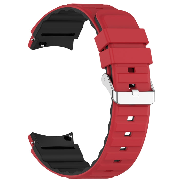 For Samsung Galaxy Watch 3 41mm Two Color Horizontal Silicone Watch Band(Red Black) - Watch Bands by PMC TechLife | Online Shopping South Africa | PMC TechLife