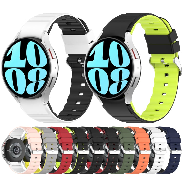 For Samsung Galaxy Watch 3 41mm Two Color Horizontal Silicone Watch Band(Blue Black) - Watch Bands by PMC TechLife | Online Shopping South Africa | PMC TechLife