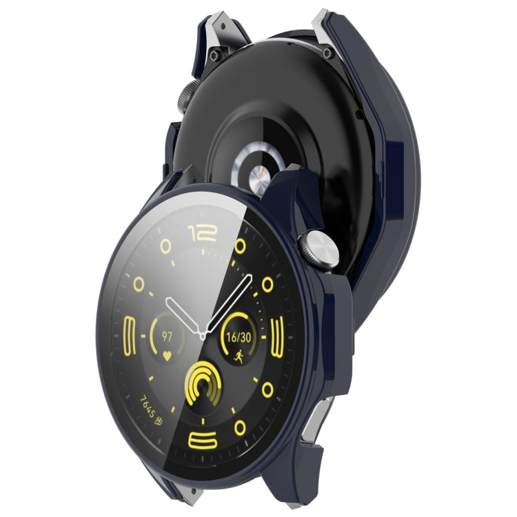 For Huawei Watch GT4 46mm PC+Tempered Glass Integrated Smart Watch Case(Blue) - Watch Cases by PMC TechLife | Online Shopping South Africa | PMC TechLife