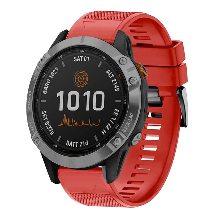 Compatible with Garmin Fenix 7 Pro 47mm 22mm Quick Release Silicone Watch Band(Red) - Watch Bands by PMC TechLife | Online Shopping South Africa | PMC TechLife | Buy Now Pay Later Mobicred