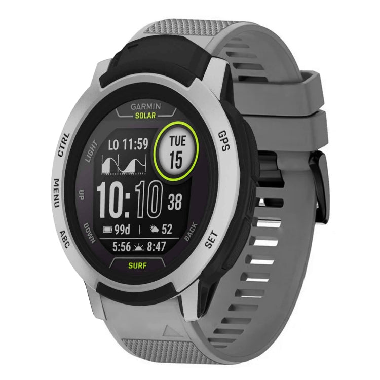 Compatible with Garmin Instinct 22mm Quick Release Silicone Watch Band(Grey) - Watch Bands by PMC TechLife | Online Shopping South Africa | PMC TechLife | Buy Now Pay Later Mobicred