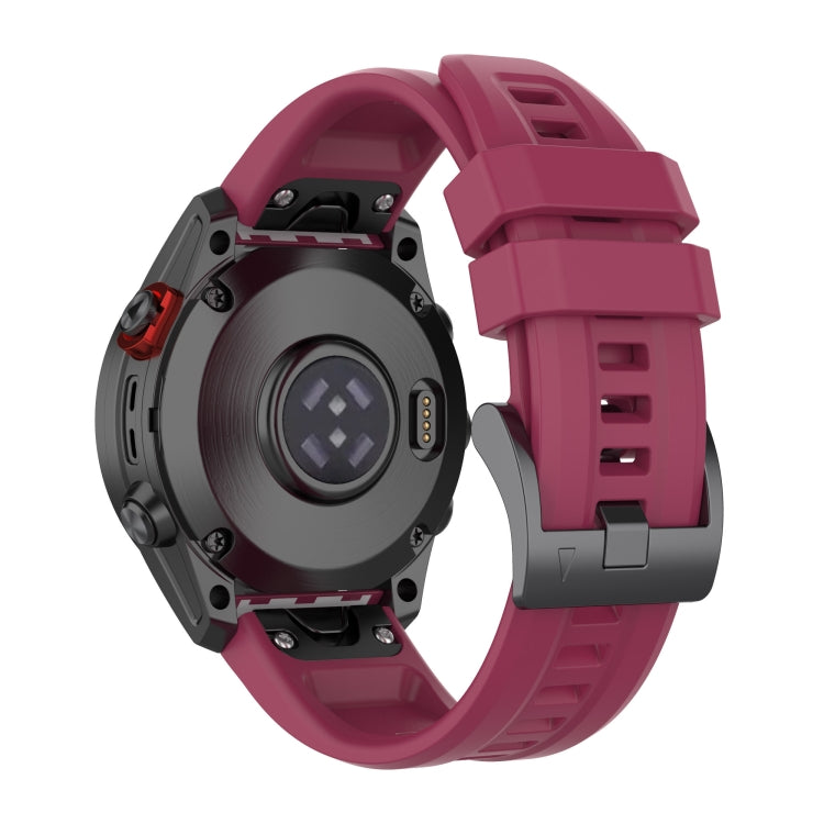 Compatible with Garmin Instinct 2 / Instinct Solid Color Black Buckle Silicone Quick Release Watch Band(Wine Red) - free shipping - PMC TechLife - Order now!