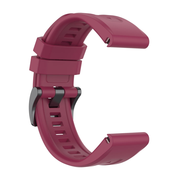 Compatible with Garmin Instinct 2 / Instinct Solid Color Black Buckle Silicone Quick Release Watch Band(Wine Red) - free shipping - PMC TechLife - Order now!